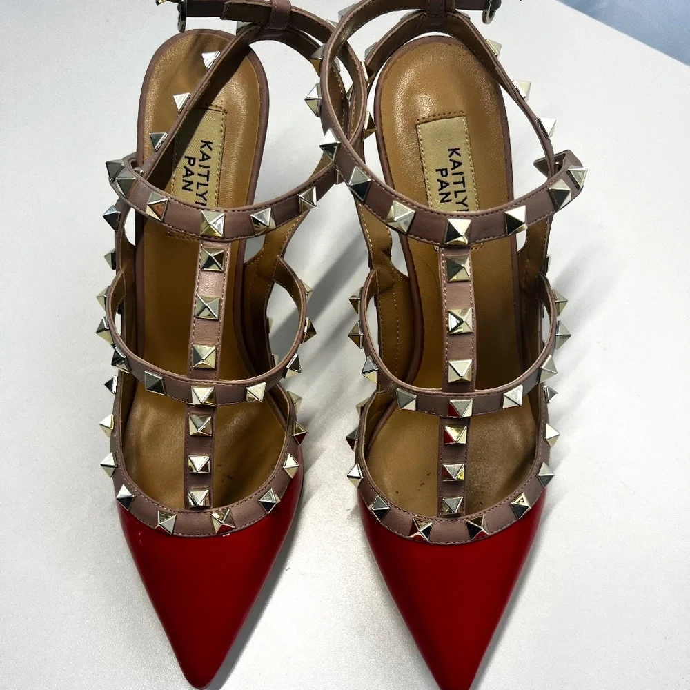 Kaitlyn Pan heels red rock stud - Picture 1 of 3